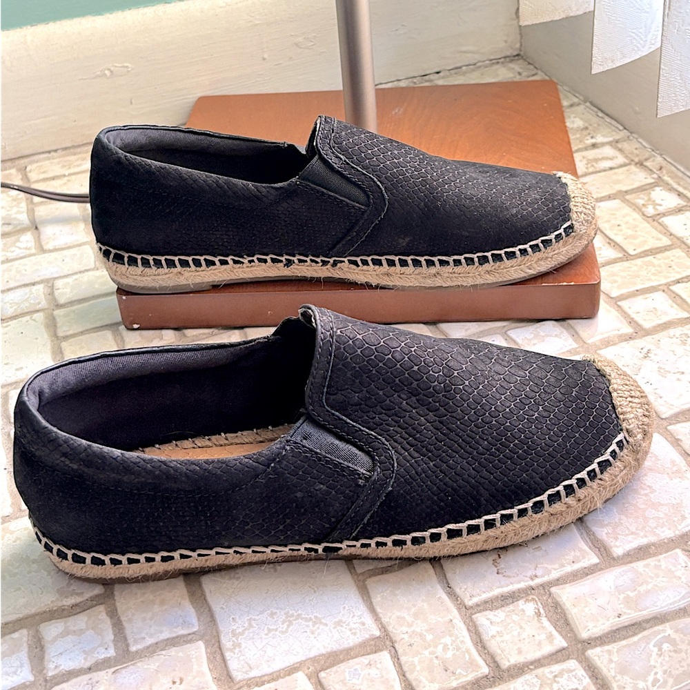 Black Espadrille Slip-On Shoes